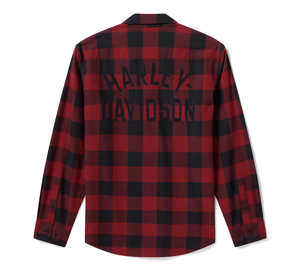 H-D® Men's H-D Essential Buffalo Check Woven Shirt - 96543-26VM