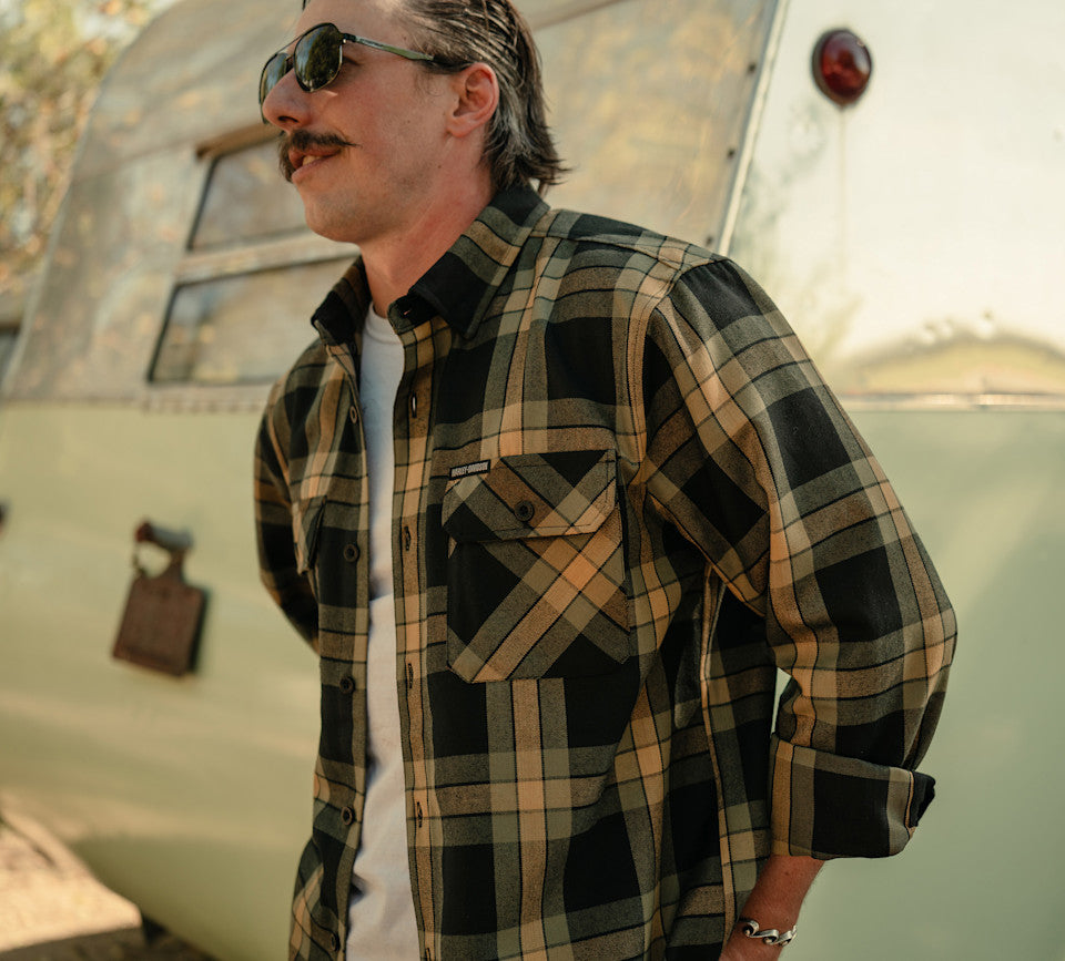 H-D Men's Standard Long Sleeve Plaid Shirt - 96753-26VM