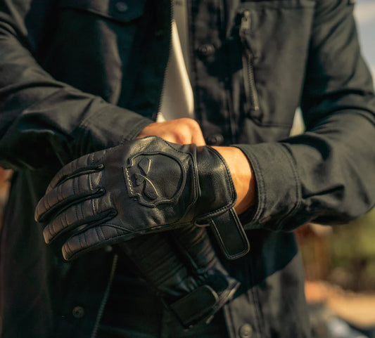 Harley-Davidson® Willie G™ Skull Graphic Leather Riding Gloves - 97109-25VM