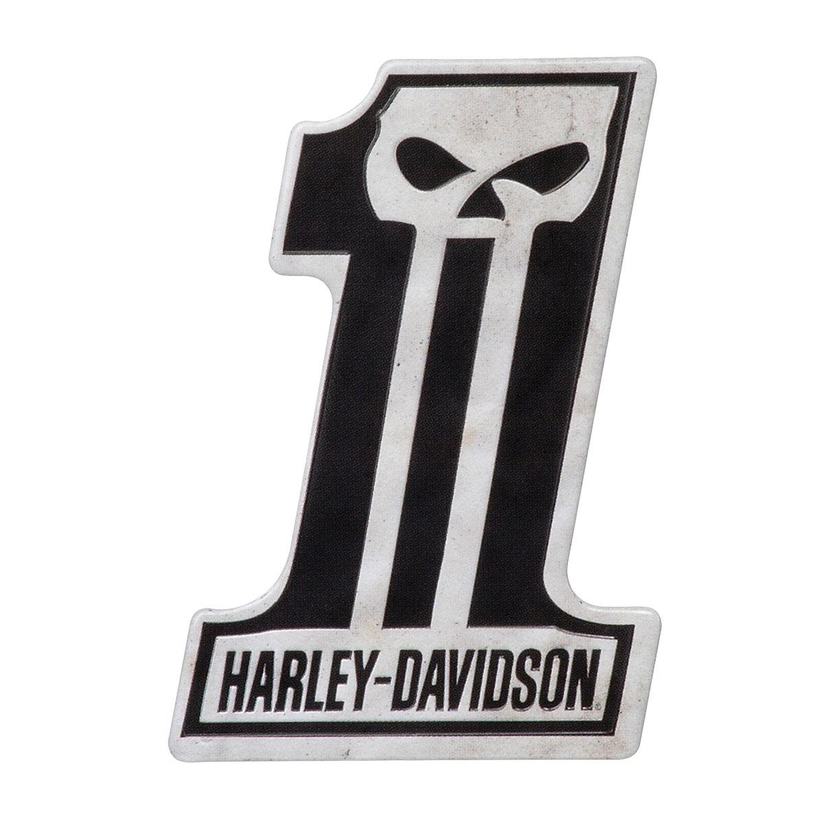 HarleyDavidson® Custom Shaped 1 Skull Logo Tin Warr's Harley