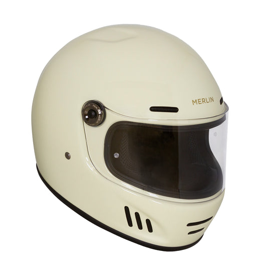 Merlin Revival Vintage Full Face Helmet - Vintage White