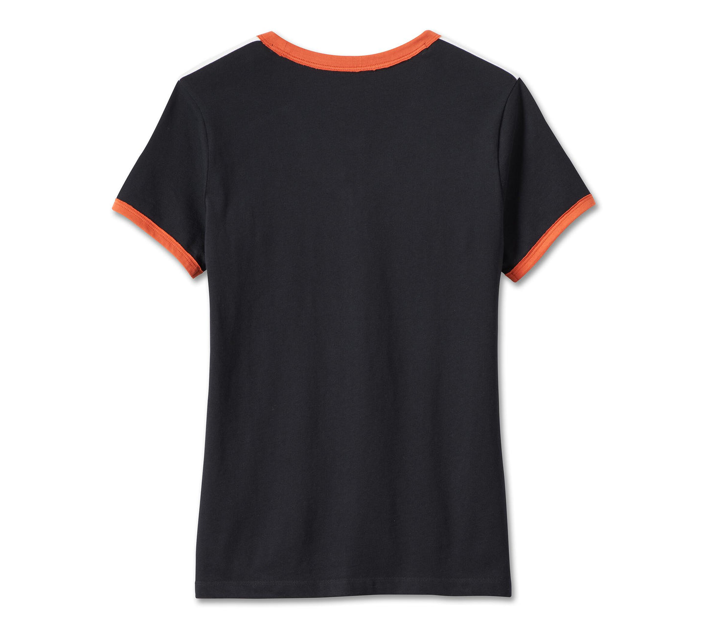 Harley-Davidson® Women’s Iconic V-Neck Shoulder Stripe Tee Black Beauty - 99012-23Vw