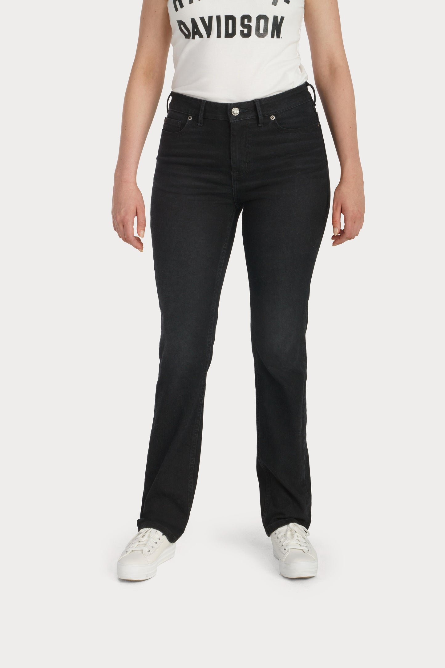 Harley-Davidson® H-D® High-Rise Straight Leg Jeans Black Denim - 99046-23VW