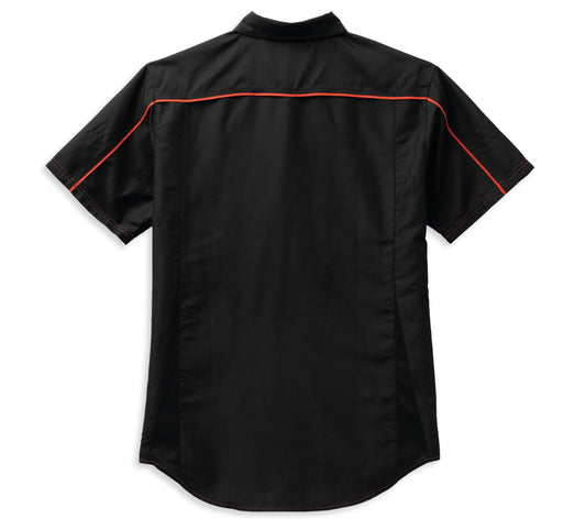 Harley-Davidson® Men’s Performance B&S Shirt Black/Orange - 99089-22Vm Short Sleeve