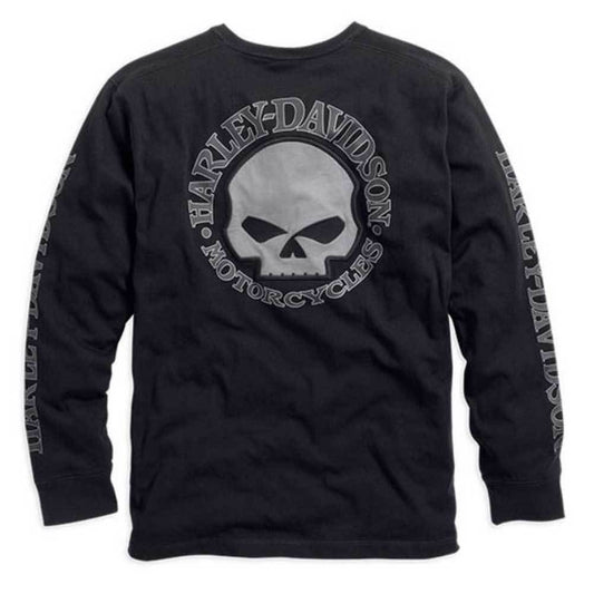 Harley-Davidson Mens Skull Long Sleeve Tee Black - 99091-14Vm Tees