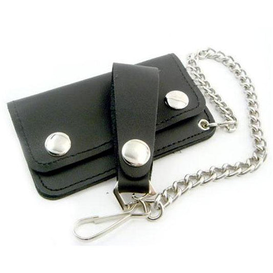 Amigaz Black Leather Biker Chain Wallet JR