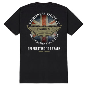 Warr's Men's 100th Anniversary T-shirt - Black