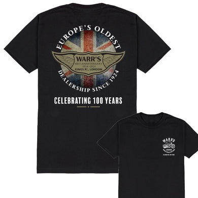 Warr’s Men’s 100Th Anniversary T-Shirt - Black T-Shirts