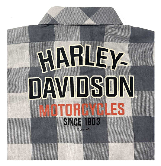 Harley-Davidson® Little Boys’ 2-Piece Toddler Plaid Shirt & Denim Pant Set
