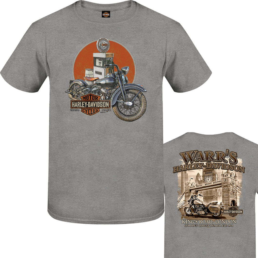 Warr's H-D® Men's Fill 'Er Up and London Sepia Tee
