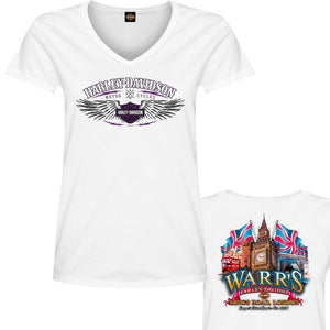 Warr's H-D® Women's Grey Feather and London Big Ben Tee