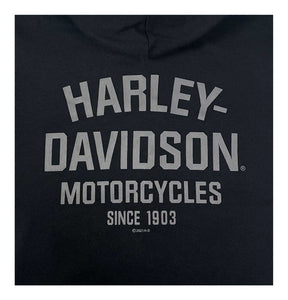 Harley-Davidson® Little Boys’ #1 Logo Knit Varsity Toddler Hooded Jacket - Black