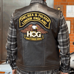 H.O.G.® Men's Chelsea & Fulham Chapter Leather Vest - Black