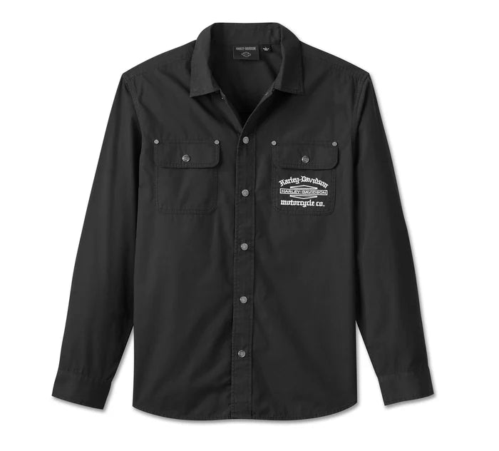 Harley-Davidson® Men's Worker Long Sleeve Overshirt Harley Black - 96041-25VM