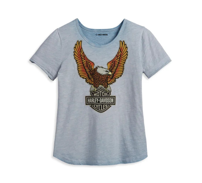 Harley-Davidson® Women’s Hometown Scoop Neck Tee Celestial Blue - 96219-23Vw Tees