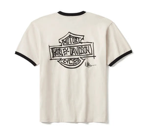 Harley-Davidson® Willie G Sketchy Bar & Shield Ringer Tee White - 96273-25VX