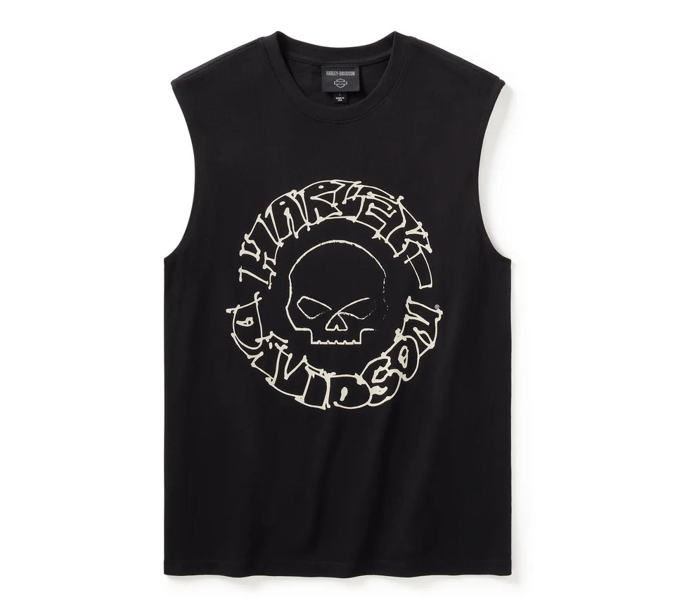 Harley-Davidson® Willie G Circle Skull Sketch Art Muscle Tee - 96277-25VX