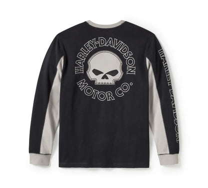 Harley-Davidson® Men's Willie G Skull Colorblock Long Sleeve Tee - 96372-25VM