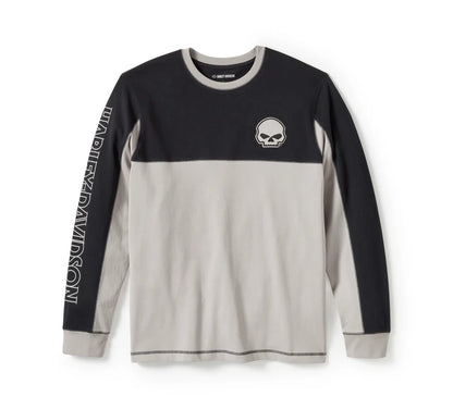 Harley-Davidson® Men's Willie G Skull Colorblock Long Sleeve Tee - 96372-25VM