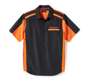 Harley-Davidson® TECH Quick Dry Shirt Colorblock Harley Black & Harley Orange - 96384-25VM