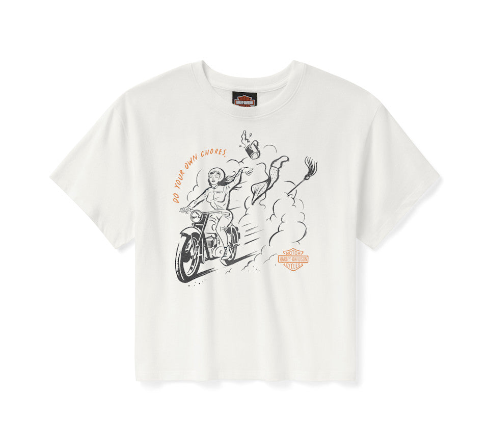 H-D Women's Do Your Chores Boxy Crop Tee - 96404-26VW