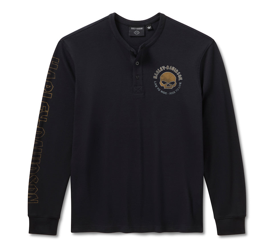 H-D® Men's Willie G Dark Custom Thermal Henley - 96481-26VM