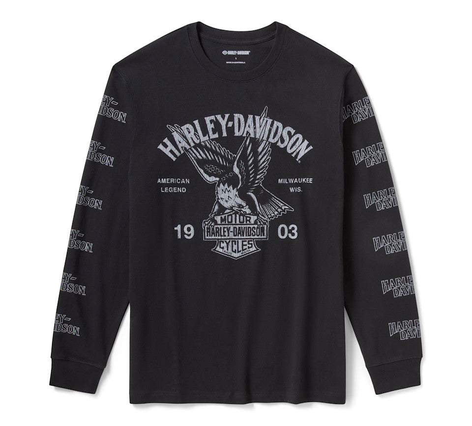 H-D Men's American Classic Eagle Long Sleeve Graphic Tee - 96498-26VM