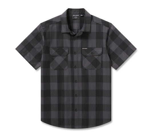 H-D Men's Standard Short Sleeve Plaid Shirt  -  96512-26VM
