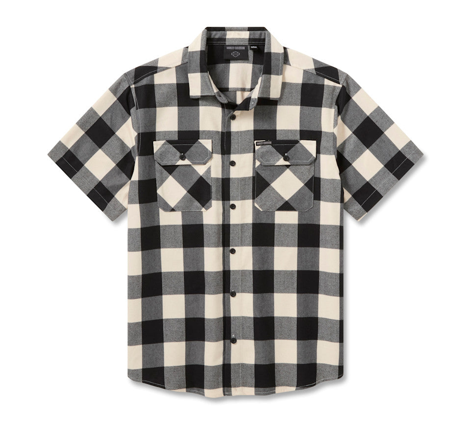 H-D Men's Standard Short Sleeve Plaid Shirt  -   96513-26VM