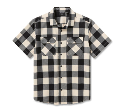 H-D Men's Standard Short Sleeve Plaid Shirt  -   96513-26VM