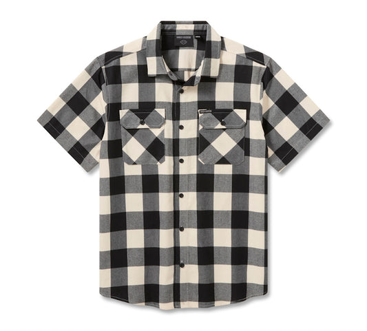 H-D Men's Standard Short Sleeve Plaid Shirt  -   96513-26VM