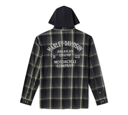 H-D Men's American Classic Hooded Plaid Shirt - 96530-26VM