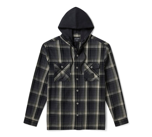 H-D Men's American Classic Hooded Plaid Shirt - 96530-26VM