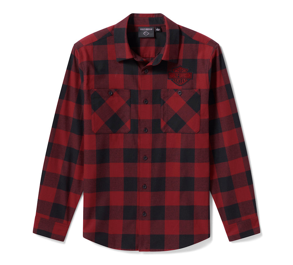 H-D® Men's H-D Essential Buffalo Check Woven Shirt - 96543-26VM