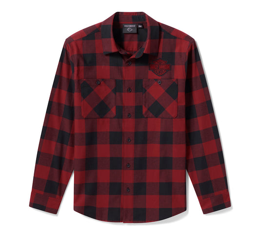 H-D® Men's H-D Essential Buffalo Check Woven Shirt - 96543-26VM