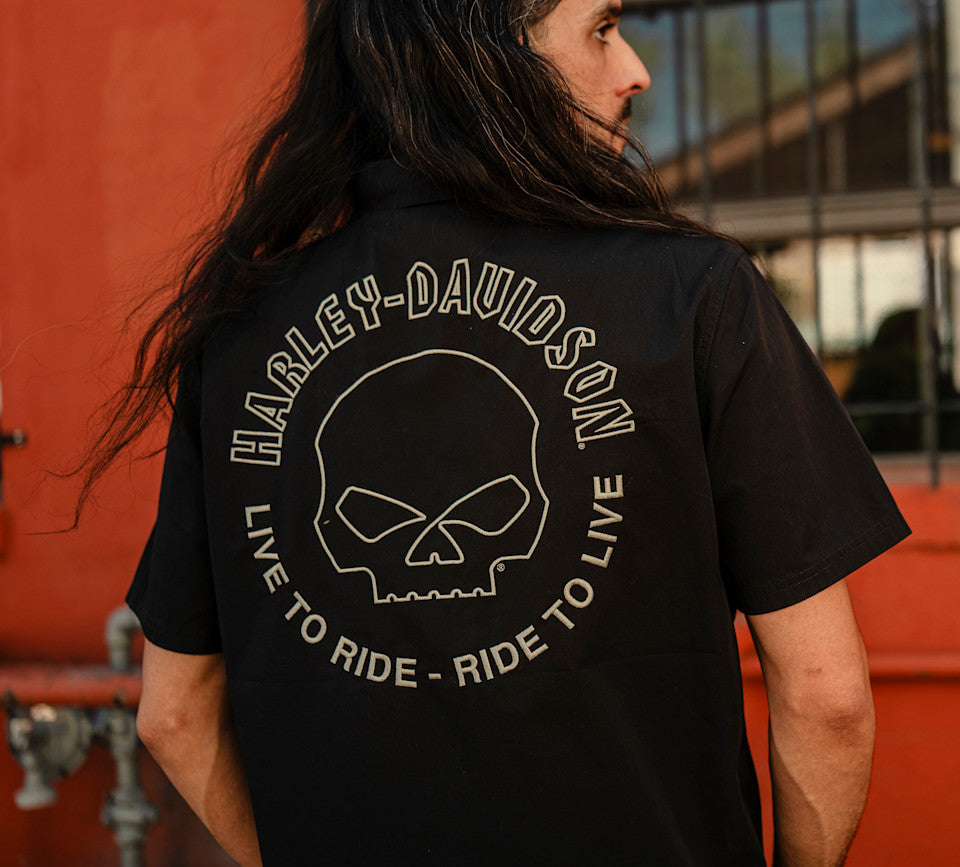 H-D® Men's Willie G Dark Custom Short Sleeve Mechanics Shirt - 96558-26VM