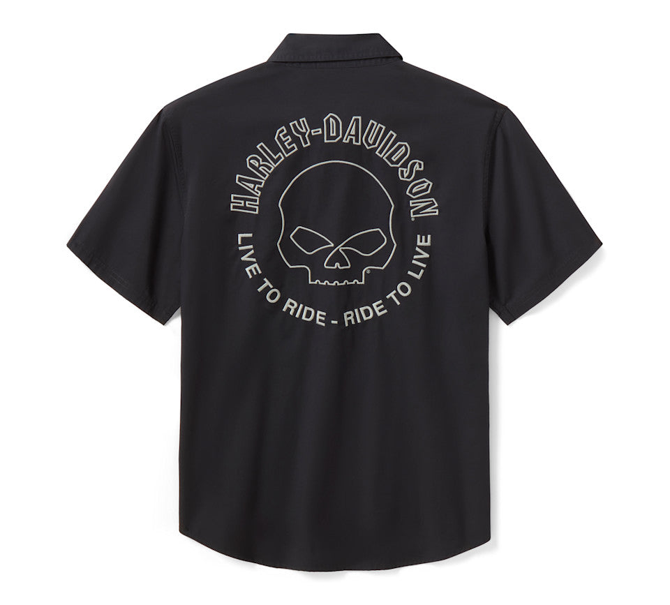 H-D® Men's Willie G Dark Custom Short Sleeve Mechanics Shirt - 96558-26VM