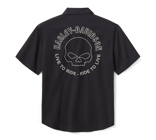 H-D® Men's Willie G Dark Custom Short Sleeve Mechanics Shirt - 96558-26VM