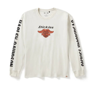 Dickies x H-D Men's Heavyweight LS Eagle Tee Silver Birch - 96568-25VM