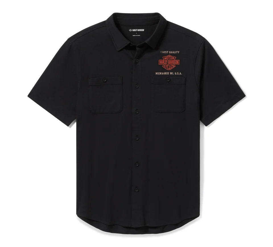 Harley-Davidson® Men's Parts & Service Jersey Button-Up Shirt - 96616-25VM
