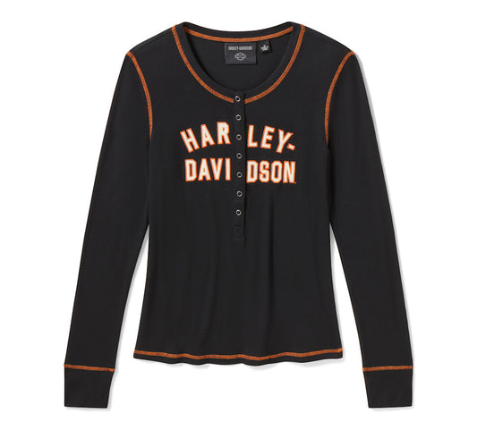 H-D Women's Essential Snap Henley - 96643-26VW