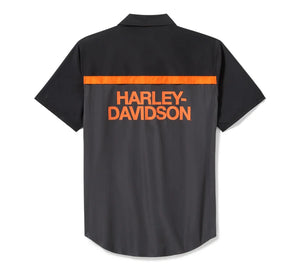 Harley-Davidson® Men's TECH Vented Shirt Colorblock Asphalt & Harley Black - 96736-25vm
