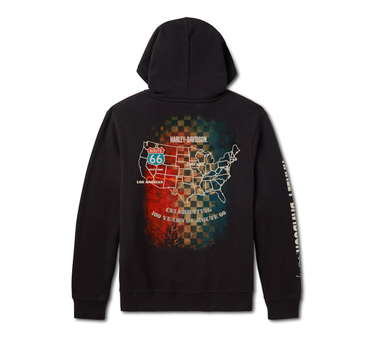 H-D Route 66 Anniversary Full Zip Fleece Hoodie - 96806-26VX