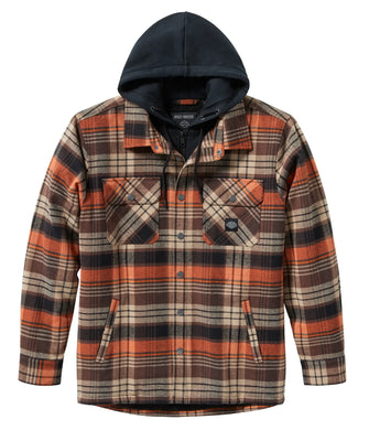 Harley-Davidson® Men's Bar & Shield Hooded Shirt Jacket - 96808-25VM