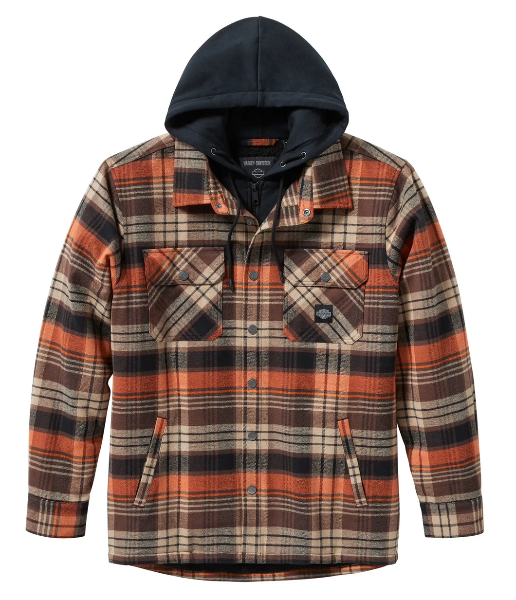Harley-Davidson® Men's Bar & Shield Hooded Shirt Jacket - 96808-25VM
