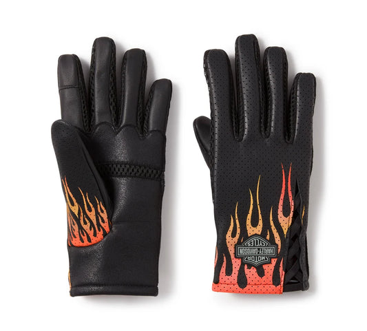 Harley-Davidson® Women's Bar & Shield Blaze Perforated Leather Gloves - 97703-25VW