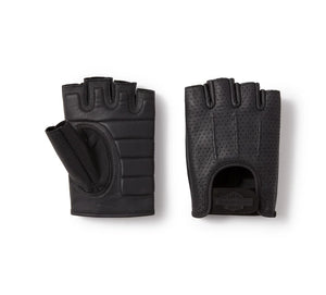 Harley-Davidson® Men's Perforated Fingerless Leather Riding Gloves - 98117-25VM