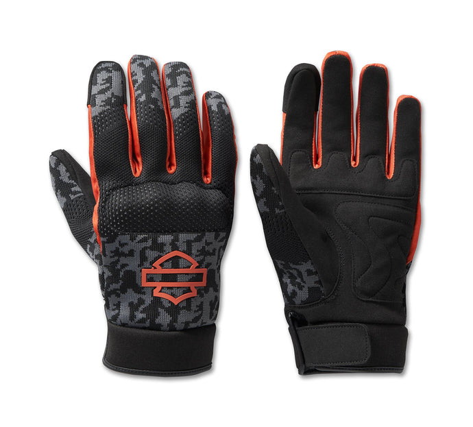 Harley-Davidson® Men's Dyna Knit Mesh Gloves Camo Asphalt - 98135-23VM