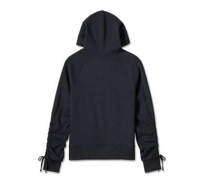 Harley-Davidson® Women's Willie G™ Skull Tie Sleeve Hoodie - 99058-24VW
