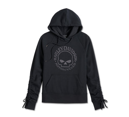Harley-Davidson® Women's Willie G™ Skull Tie Sleeve Hoodie - 99058-24VW